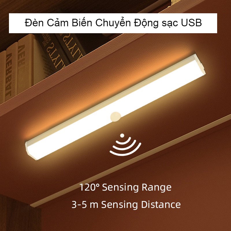 Đèn Cảm Biến, Đèn Led Cảm Ứng Chuyển Động Thông Minh Gắn Tủ Quần Áo, Hành Lang, Phòng Ngủ, Tự Động Tắt, Kèm Sạc USB