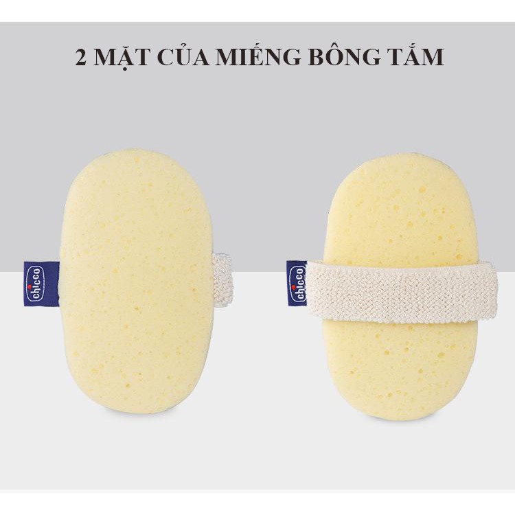 Bông tắm cho trẻ sơ sinh và trẻ nhỏ Chicco (Italia), dành cho da nhạy cảm