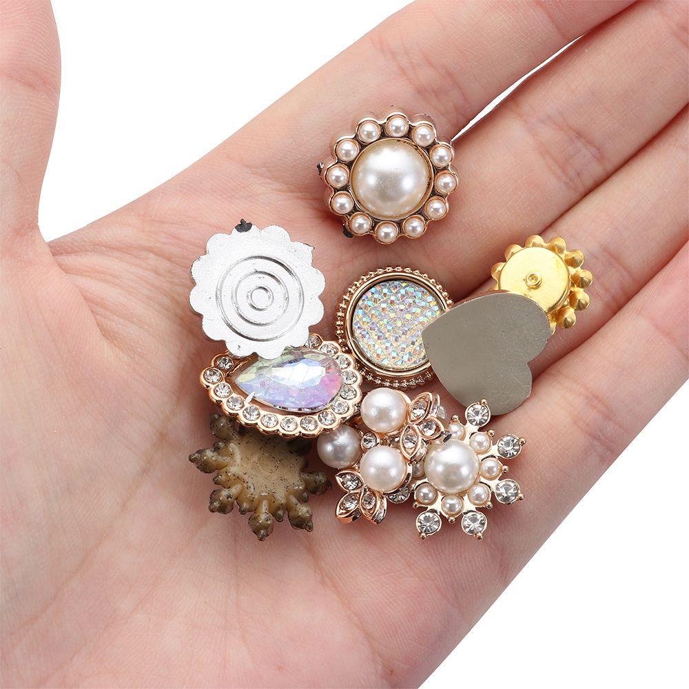 DIACHAVN Set 10 Kẹp Tóc Đính Hạt Pha Lê