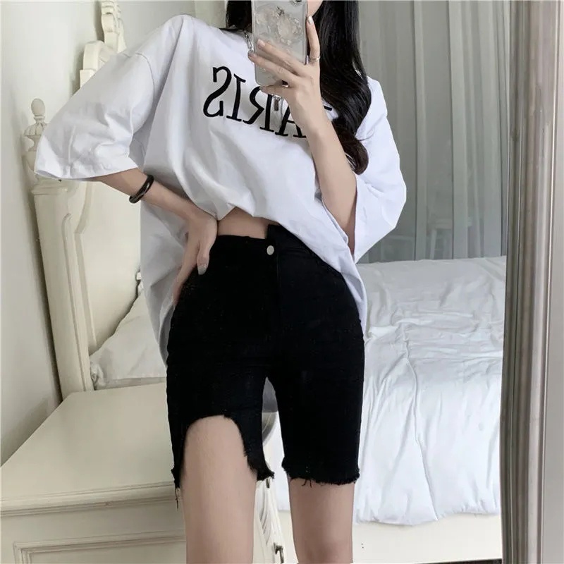 Quần short jean SUXI lưng cao thiết kế ôm sát quyến rũ