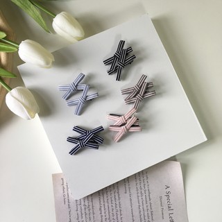 Set kẹp tóc mái Hàn Quốc hình nơ - Dusty Pink