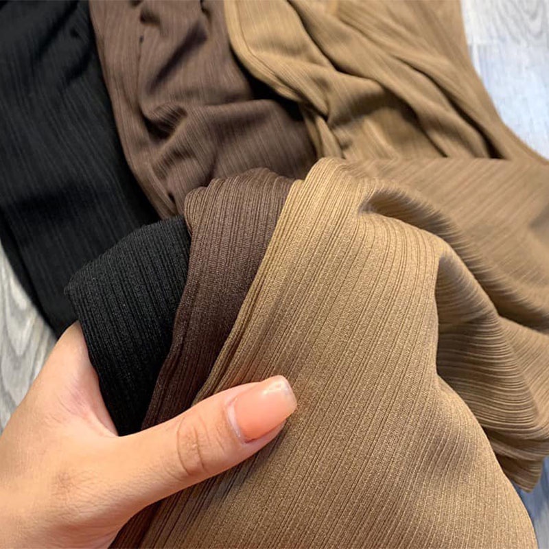 Quần baggy tăm cạp chun mix logo dáng dài nữ Ladya Store M827