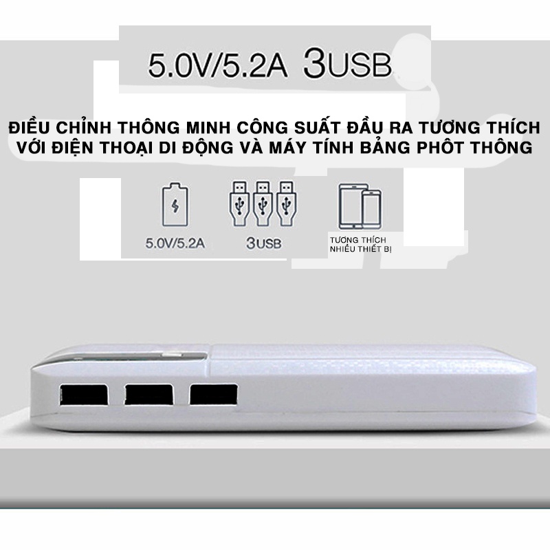 Sạc dự phòng Cát Thái dung lượng lớn 168000mAh, ba cổng usb tiện lợi - X5- Hỗ trợ sạc nhanh 2.1A