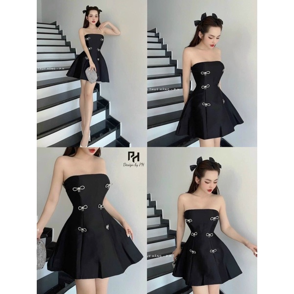 Đầm tacta đính đá cúp ngực