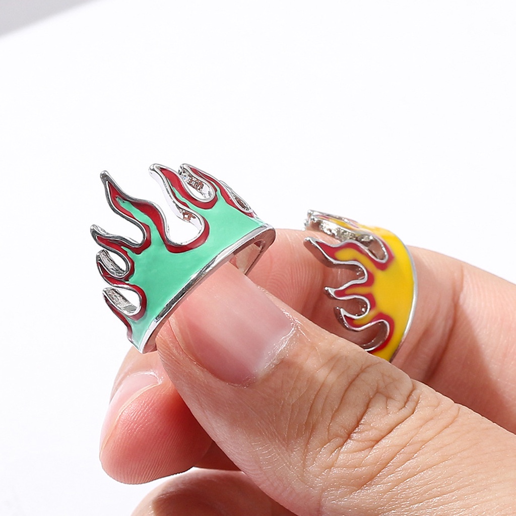 Nhẫn hở hình ngọn lửa thân thiện với làn da phong cách unisex có thể điều chỉnh