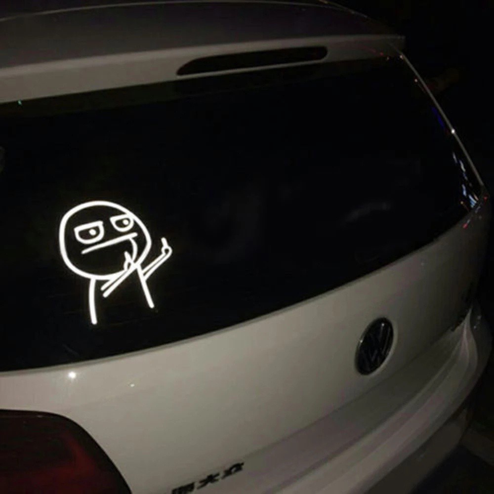 Sticker Dán Trang Trí Xe Hơi Họa Tiết Hoạt Hình Vui Nhộn Phản Quang Nhiều Màu Sắc