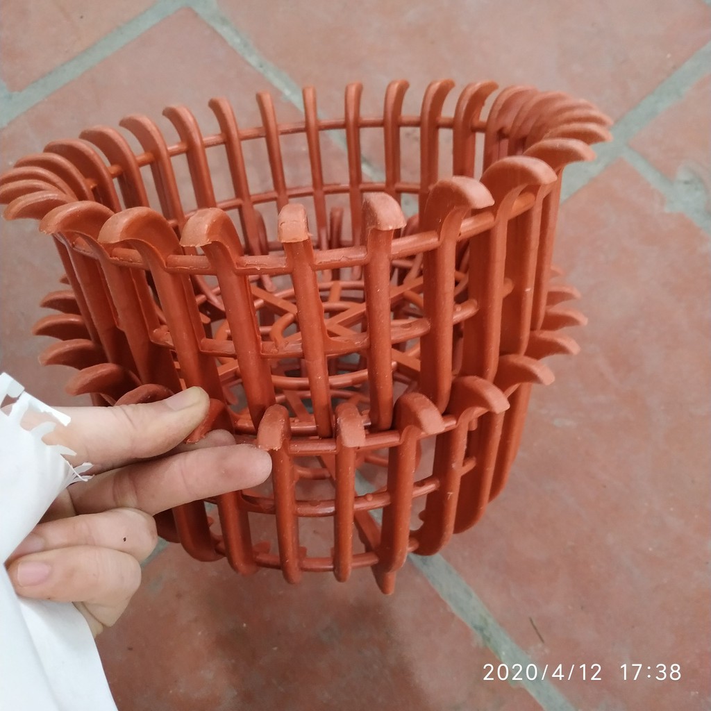 Chậu sen nhựa giả gỗ phi 23cm trồng lan