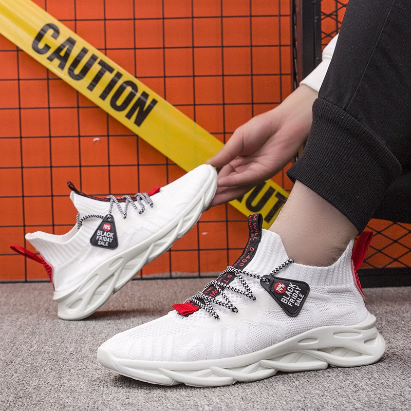 Giày thể thao nam vải dệt thoáng khí, giày thể thao đế cao su chống trượt màu trắng black friday G1 | BigBuy360 - bigbuy360.vn