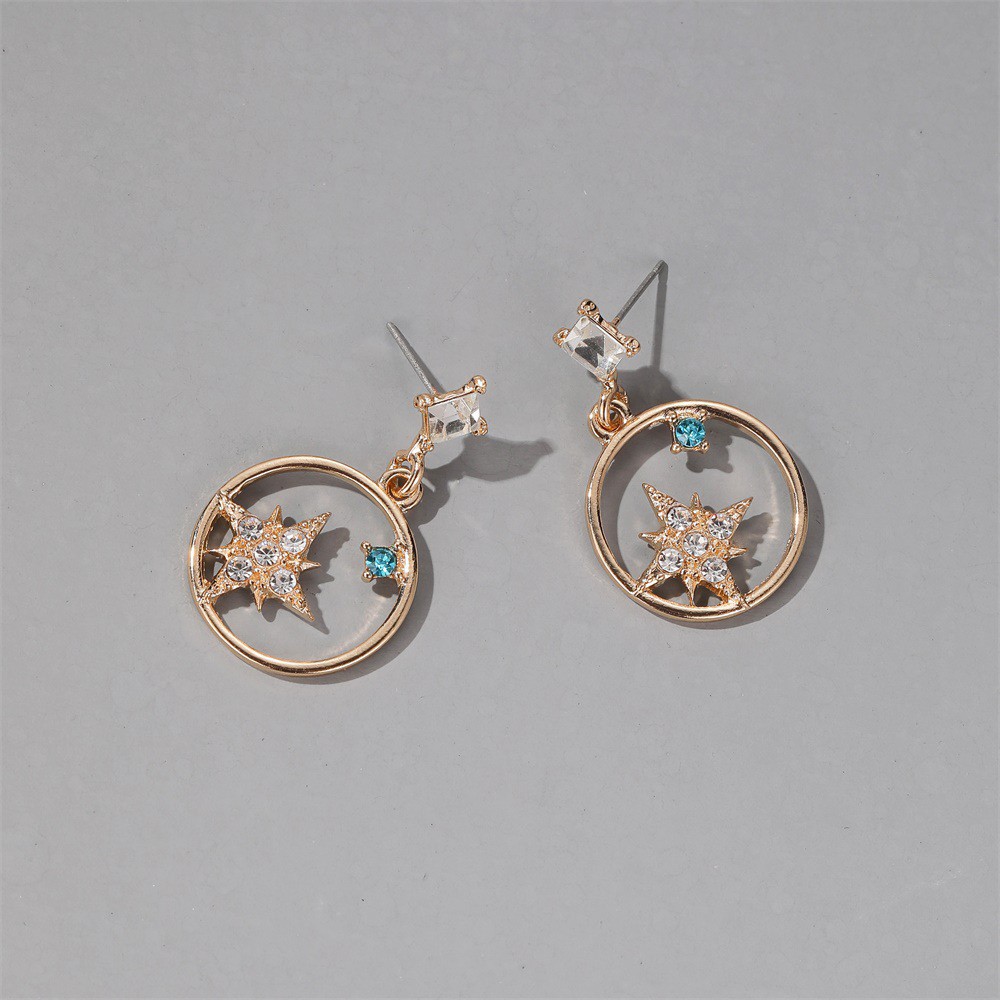 Đôi Bông Tai Hình Bát Giác Đính Đá Thời Trang Cho Nữ