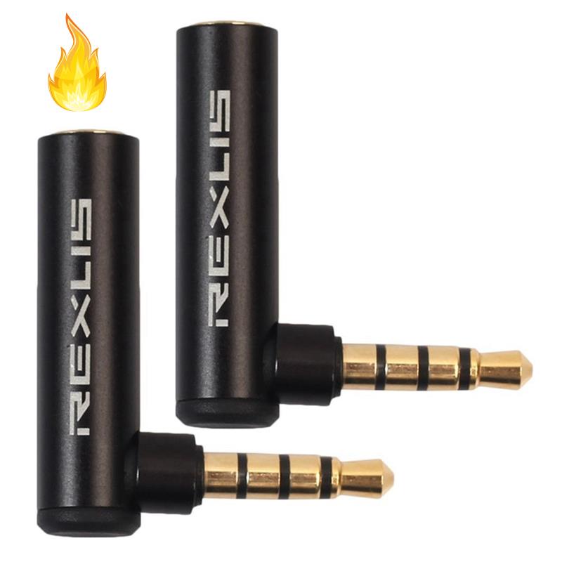Set 2 giắc cắm âm thanh REXLIS 3.5mm 90 độ