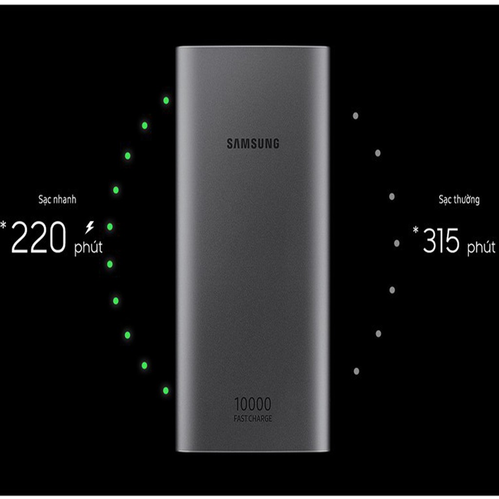 Sạc dự phòng Samsung sạc nhanh AFC và Quick Charge 2.0, dung lượng 10.000mAh, sạc dự phòng gấp đôi hiệu năng