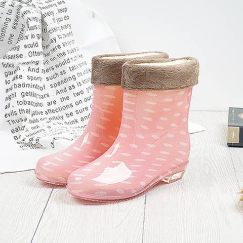 Ủng Đi Mưa Lót Lông Cừu Chống Trượt Thời Trang Cho Người Lớn