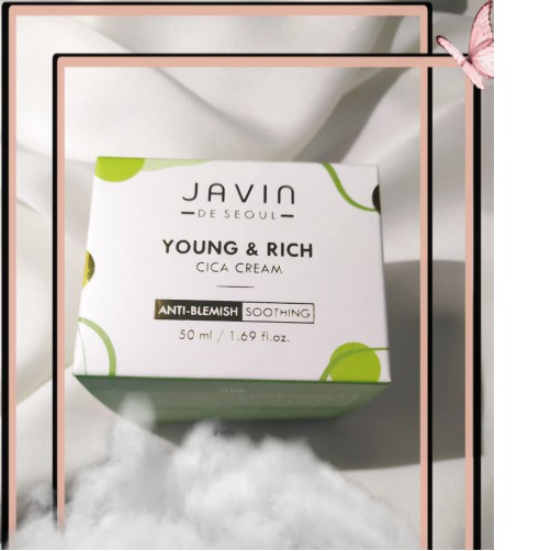 Kem chống nhăn, tái tạo và trẻ hóa da Young & Rich Cica Cream Javin De Seoul Hàn quốc 50ml/Hộp Và 1 mặt nạ trà benew 22g