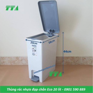 Thùng rác nhựa đạp chân Eco 20 lít: