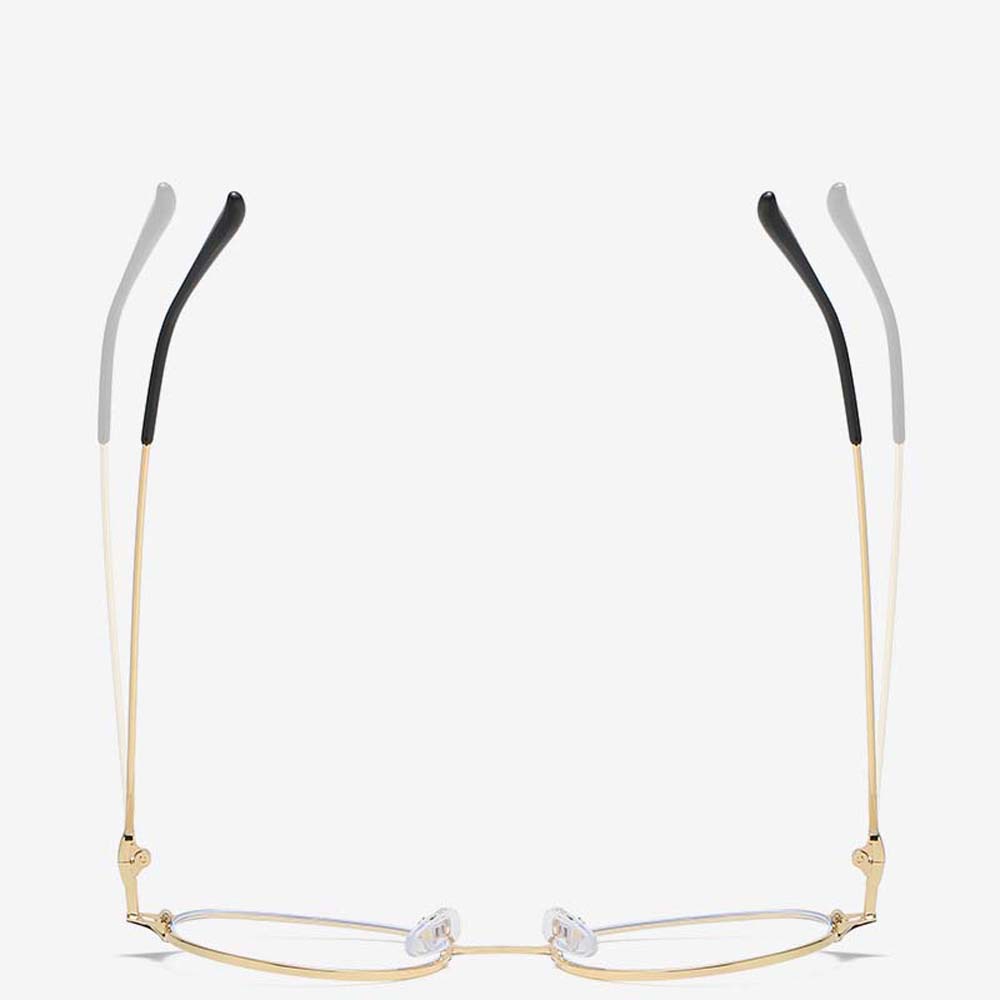 MXBEAUTY Korean Photochromic Glasses Computer Alloy Metal Round Glasses Gift Fashion Female Semi Rimless Frame Rivet For Women Eyewear