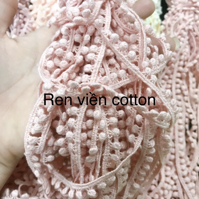 Ren viền cotton bảng 1cm ren dây bi