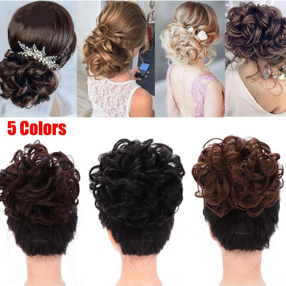 XIANTIN Búi Tóc Giả Xoăn Có Kẹp Dễ Sử Dụng Dành Cho Nữ