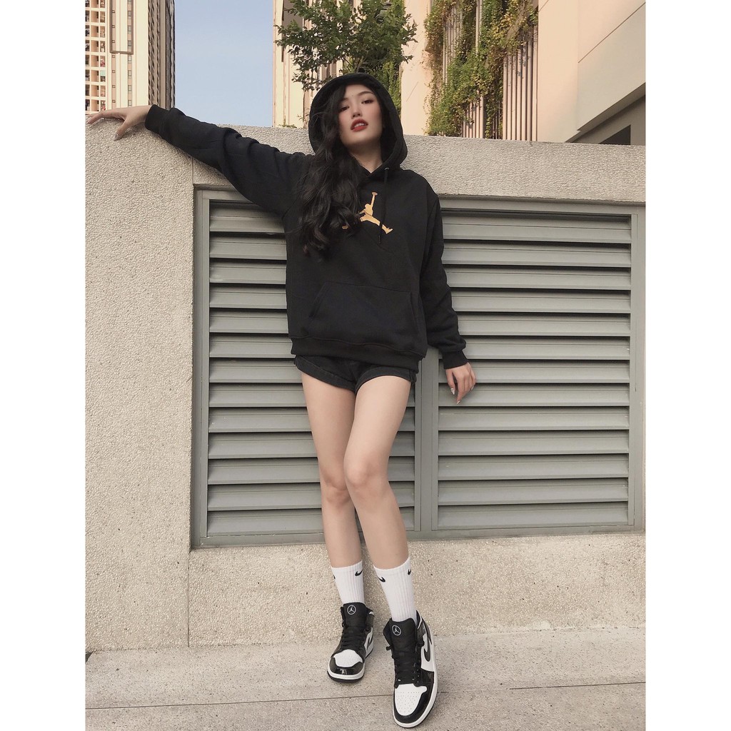Áo hoodie Ni.ke Jor.dan đen hàng vnxk - Hoodie bóng rổ có sẵn full size nam nữ