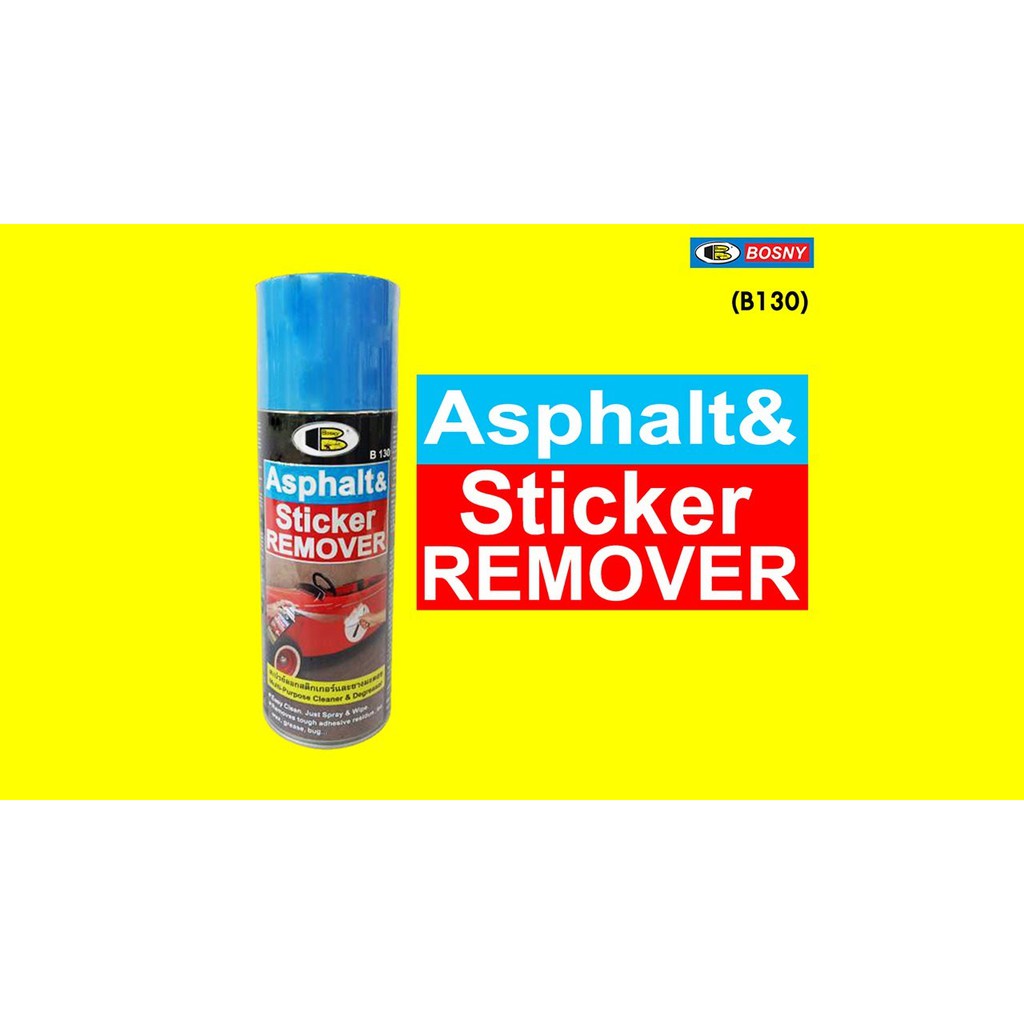 Sơn xịt BOSNY Asphalt &amp; Sticker Remover B130 (Xịt tẩy keo dán, băng dính, nhựa đường,..)