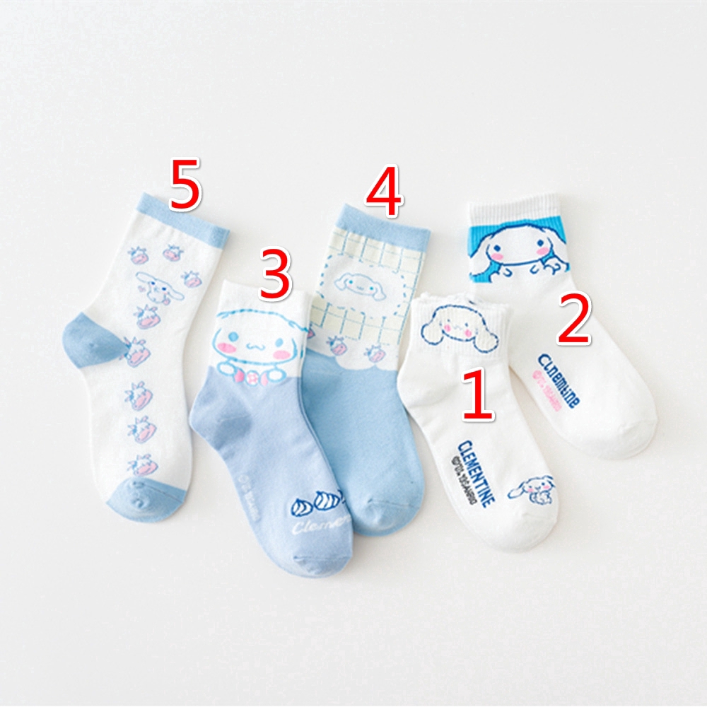 Tất Cotton Cổ Cao Hoạ Tiết Hoạt Hình Đáng Yêu