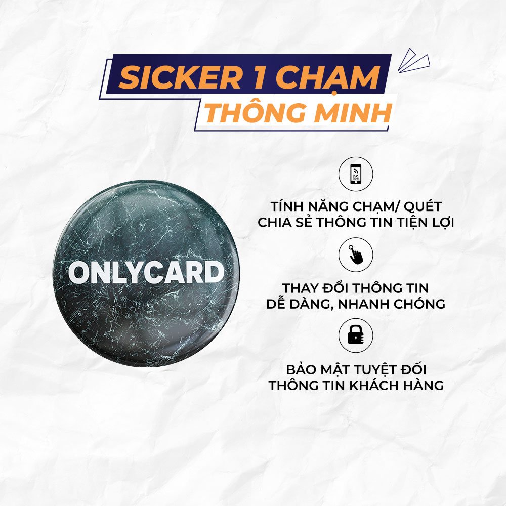 Sticker 1 chạm thông minh ONLYMOON_BLUE_06/Sticker 1 chạm hiện thông tin - lưu trữ thông tin - chia sẽ thông tin