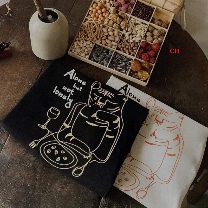 Áo phông hổ Alone in 5d cao su COA587