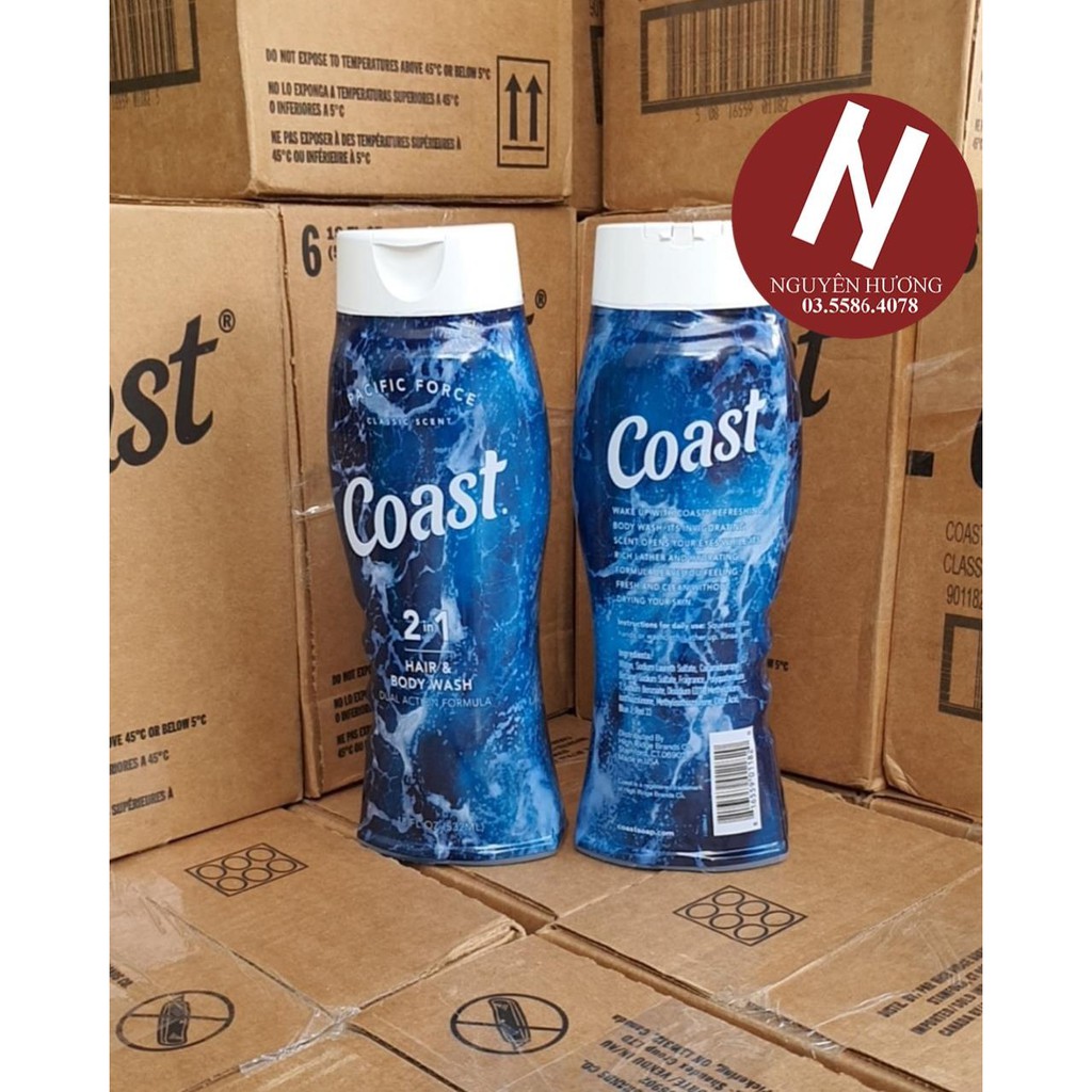 Tắm gội Coast Mỹ 532ml mẫu mới