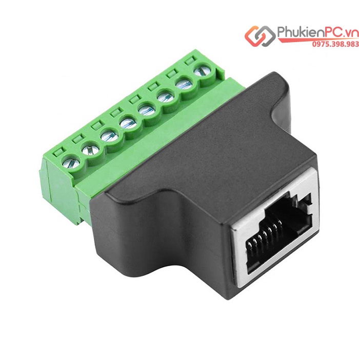 Dây cáp RJ45, đầu giắc 8P8C Terminal Block bắt vít cho thiết bị công nghệp, RS422, RS485, COM