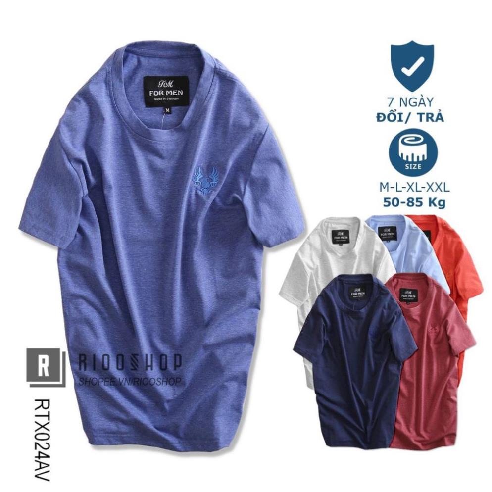 Áo thun nam ngắn tay trơn cao cấp chuẩn shop eagle RTX024 - áo phông nam cotton Riooshop New !