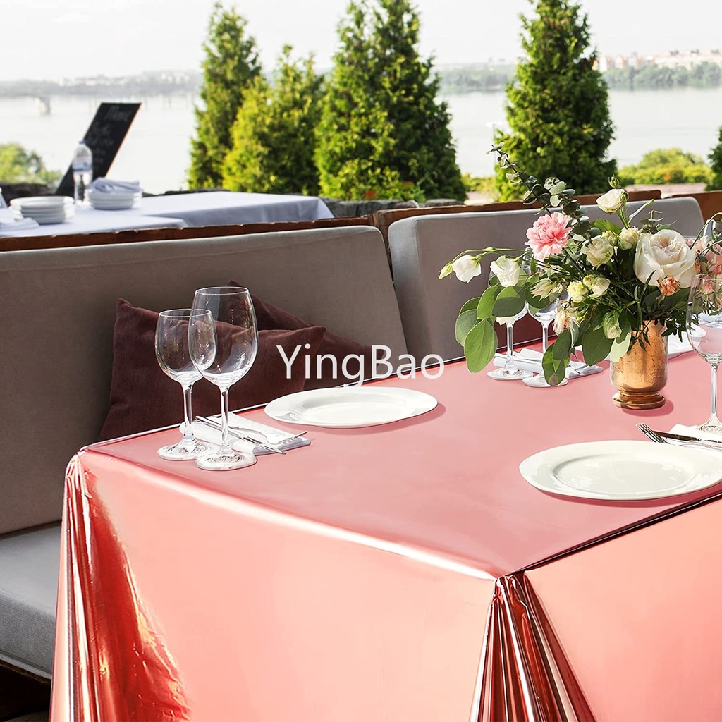 Khăn Trải Bàn Lá Vàng Hồng Lấp Lánh 274 * 137cm / 270 * 100cm