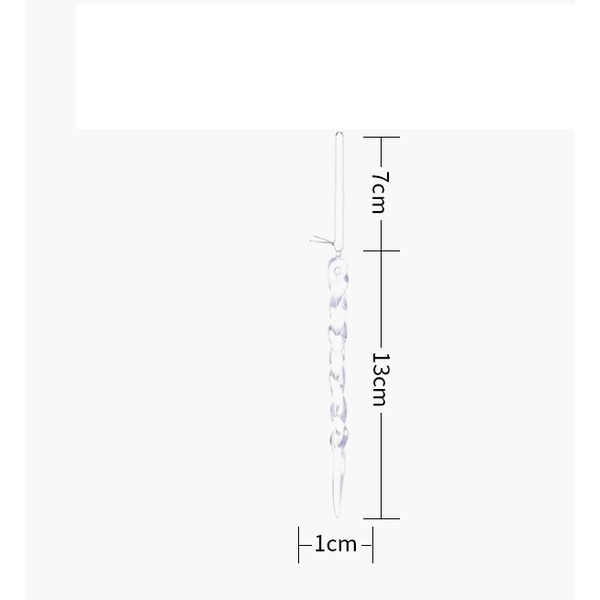 Set 12 thanh treo băng đá trong suốt treo trang trí trí cây thông, trang trí noel