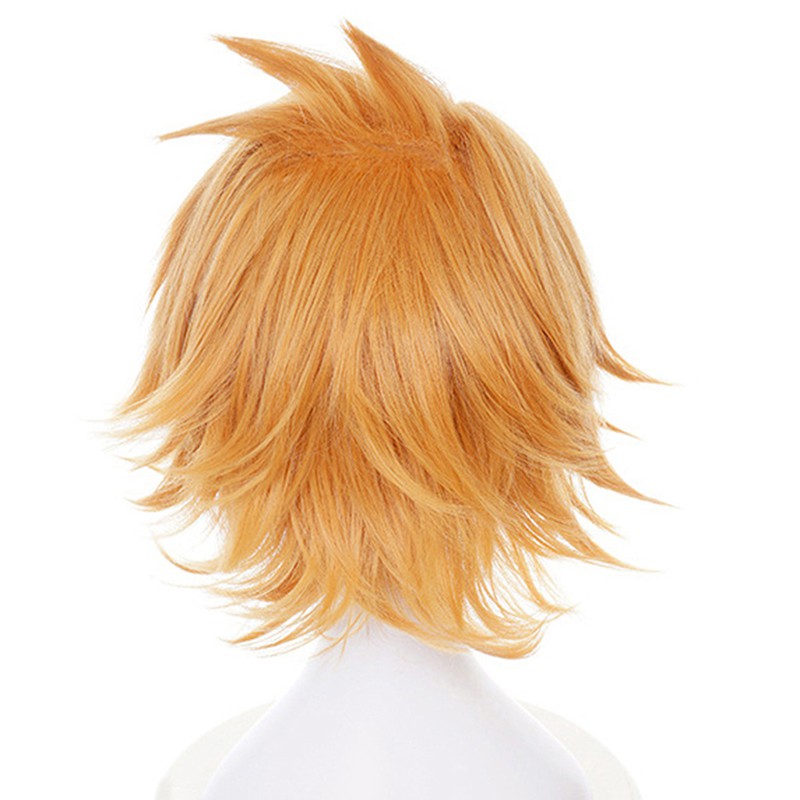 Bộ tóc giả màu vàng hóa trang nhân vật anime Kaminari Denki cho các fan dùng trong triển lãm cosplay