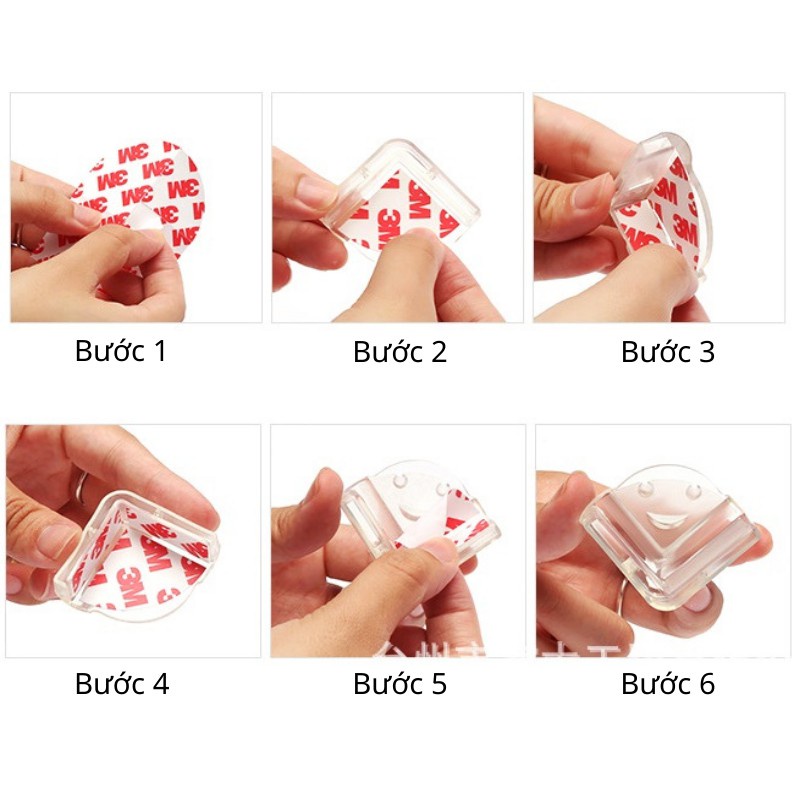 Combo 4 Bịt Góc Bàn Silicon An Toàn Cho Bé, Miếng Bịt Góc Bàn Silicon Trong Suốt Tránh Va Đập Cho Bé Oenon