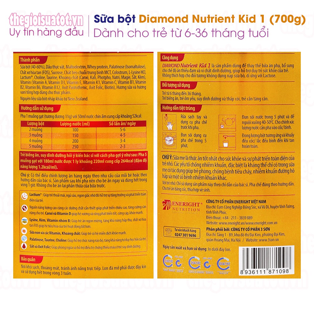 Sữa Diamond Nutrient Kid 1 700g | BigBuy360 - bigbuy360.vn