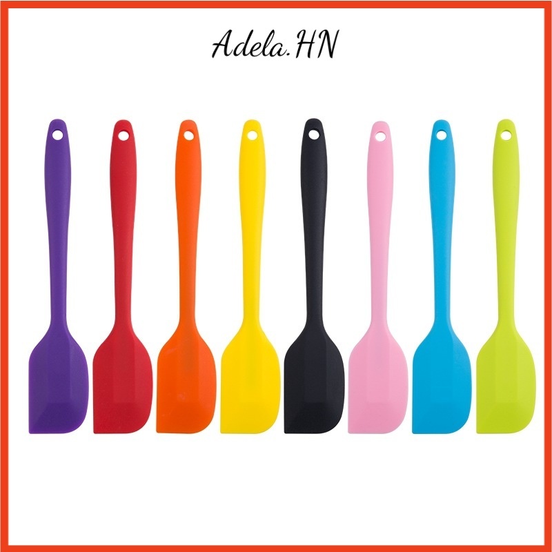 Cây vét bột silicon đúc liền dùng đánh bột, vét kem, phới dẹt trộn bột spatula chịu nhiệt 28cm Adela.HN
