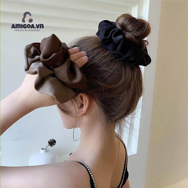 ✨✨Dây Buộc Tóc Bằng Vải Satin Cỡ Lớn Thiết Kế Đơn Giản