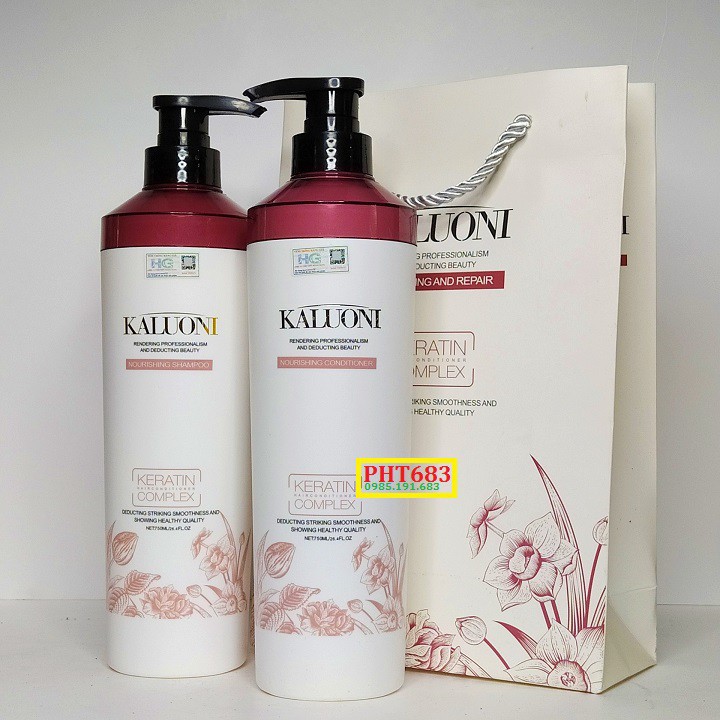 Lẻ Dầu Gội Dầu Xả Kaluoni Collagen Biotin Keratin Phục Hồi Tóc 750ml