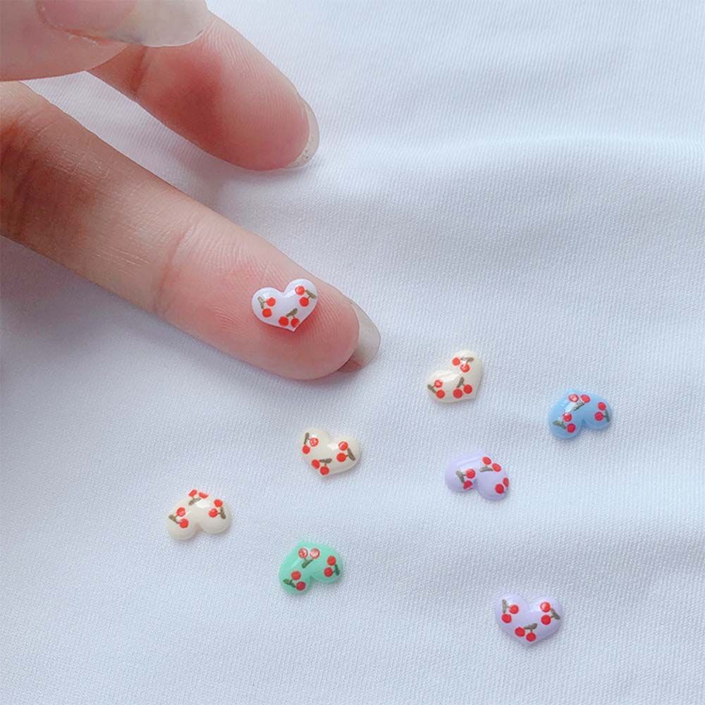 Phụ Kiện Trang Trí Móng Tay 3D Hình Trái Tim / Quả Anh Đào / Trái Tim Xinh Xắn