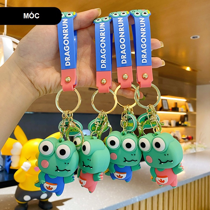 Móc khóa khủng long bóp lồi mắt đáng yêu