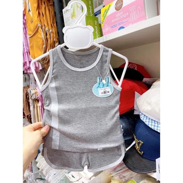 Lil little love -  bộ sát nách sọc vải tăm cho bé trai  (9-4y)