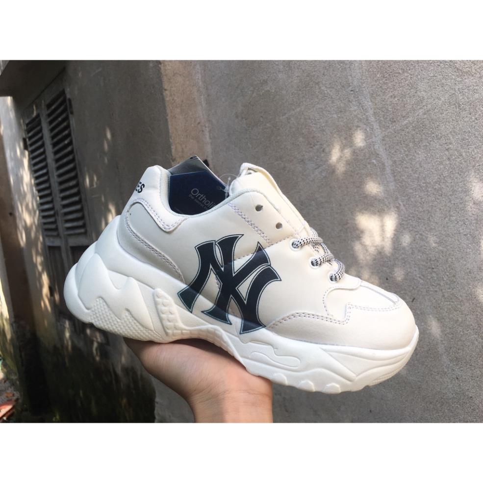 Giày mlb trắng chữ ny đen, giày thể thao tăng chiều cao đế liền siêu nhẹ êm chân , full box bill bản đẹp 2022