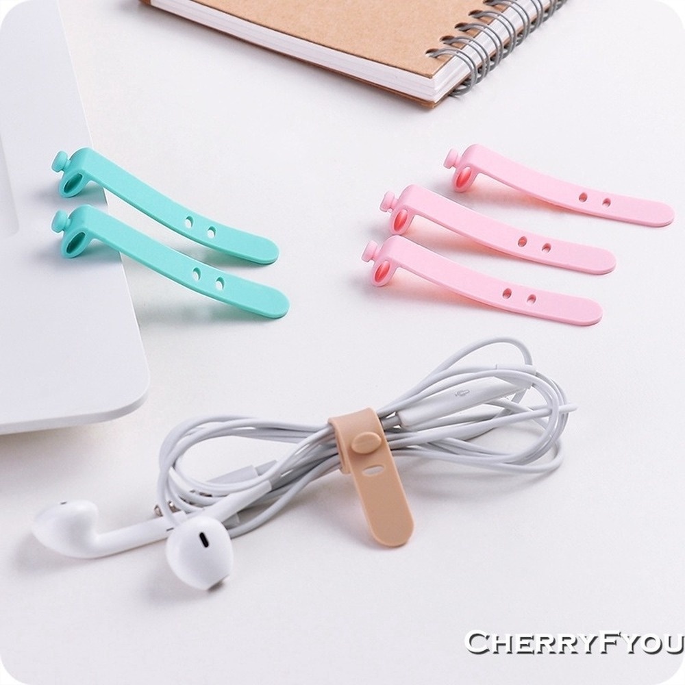 Set 4 dây quấn giữ dây cáp tai nghe bằng silicone đa năng tiện lợi