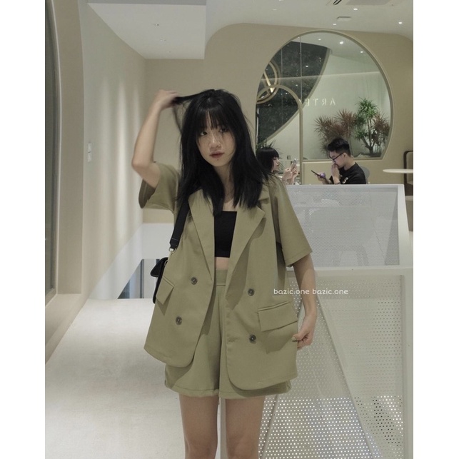 Set blazer cộc tay