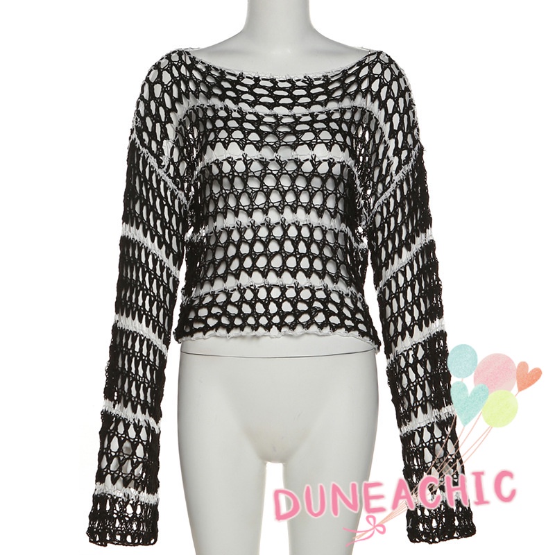 Áo Sweater Dệt Kim Tay Dài Dáng Rộng Kiểu Đường Phố Cá Tính Cho Nữ