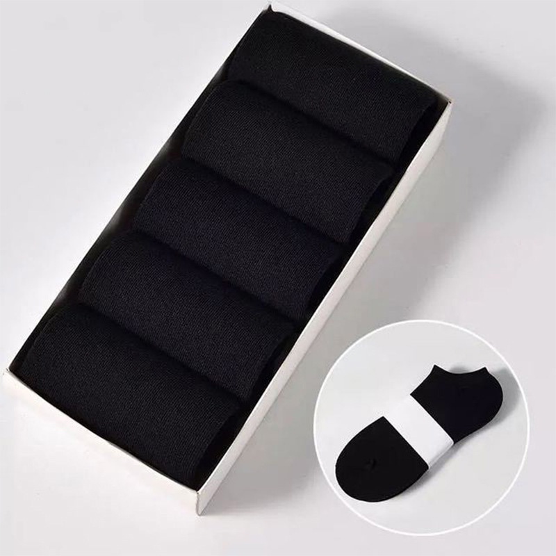 Vớ Cotton Thể Thao Cổ Tròn Thoáng Khí Màu Trắng / Đen / Xám Cho Nam