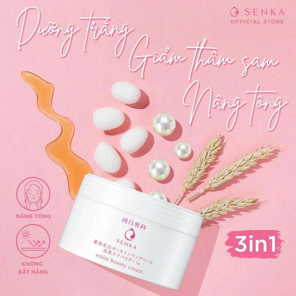 Kem dưỡng trắng da nâng tông 3 trong 1 Senka White Beauty_15386 100g