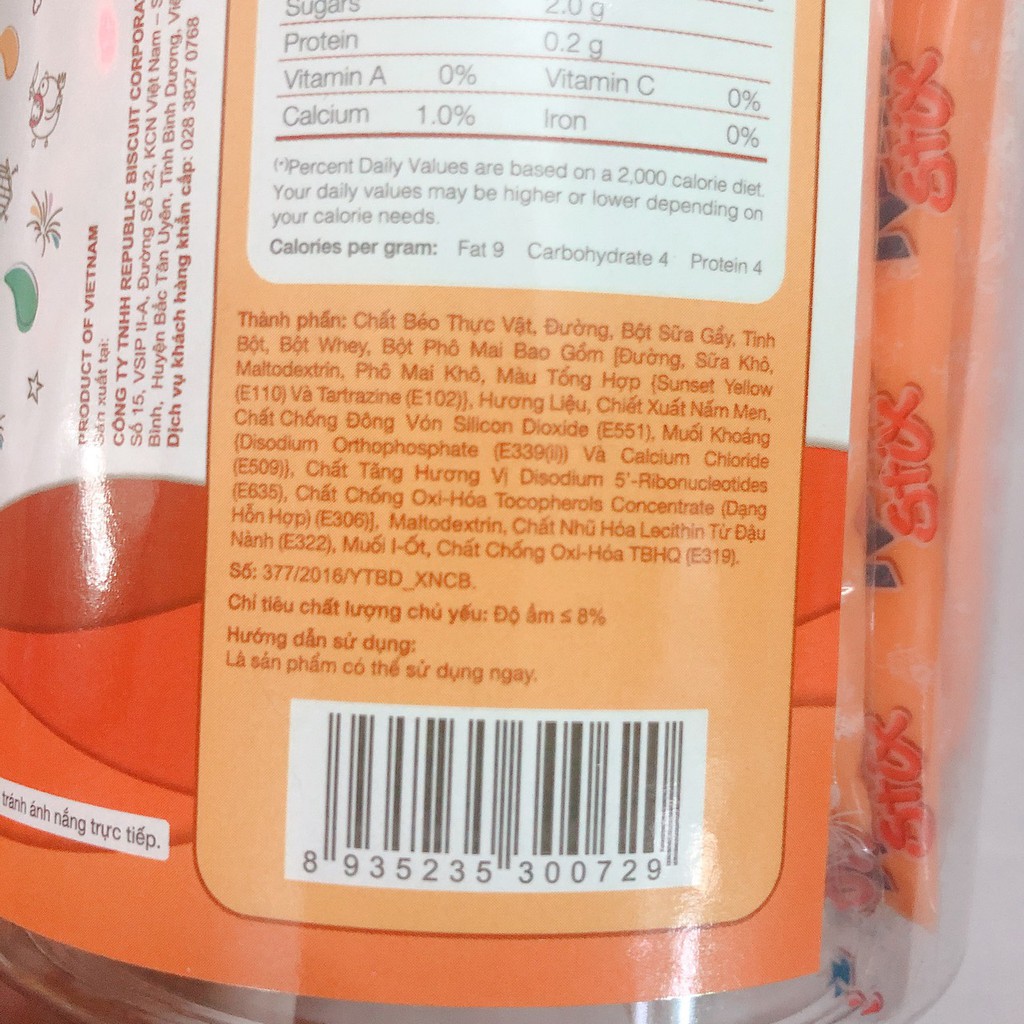 Kẹo Que Krim Stix Vị Phô Mai (Hũ 100 que) | BigBuy360 - bigbuy360.vn