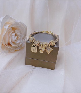 Lắc charm bạc xi vàng cao cấp