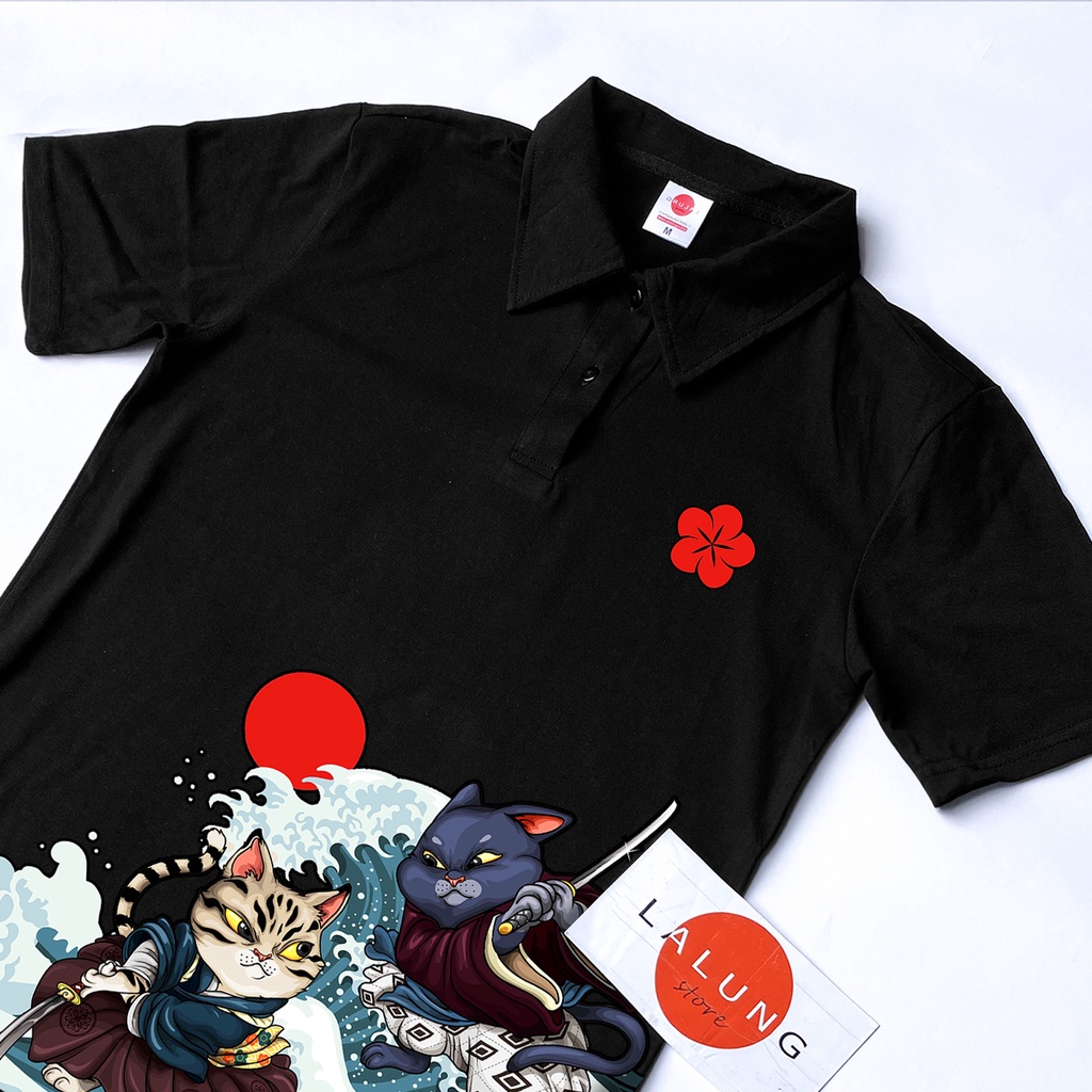 Áo Polo Unisex Hoạ Tiết Sóng Gió Gia Tộc