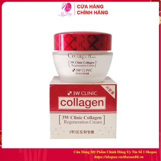 [Dùng Là Mê – Hàng Nhập Khẩu] Kem dưỡng trắng da - Kem dưỡng ẩm săn chắc chống lão hóa Collagen 3W Clinic Hàn Quốc 60g
